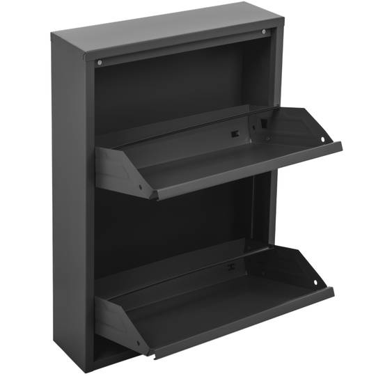 Metallic shoe rack with 2 black compartments - Cablematic
