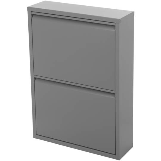 Zapatero metálico con 2 compartimentos gris oscuro