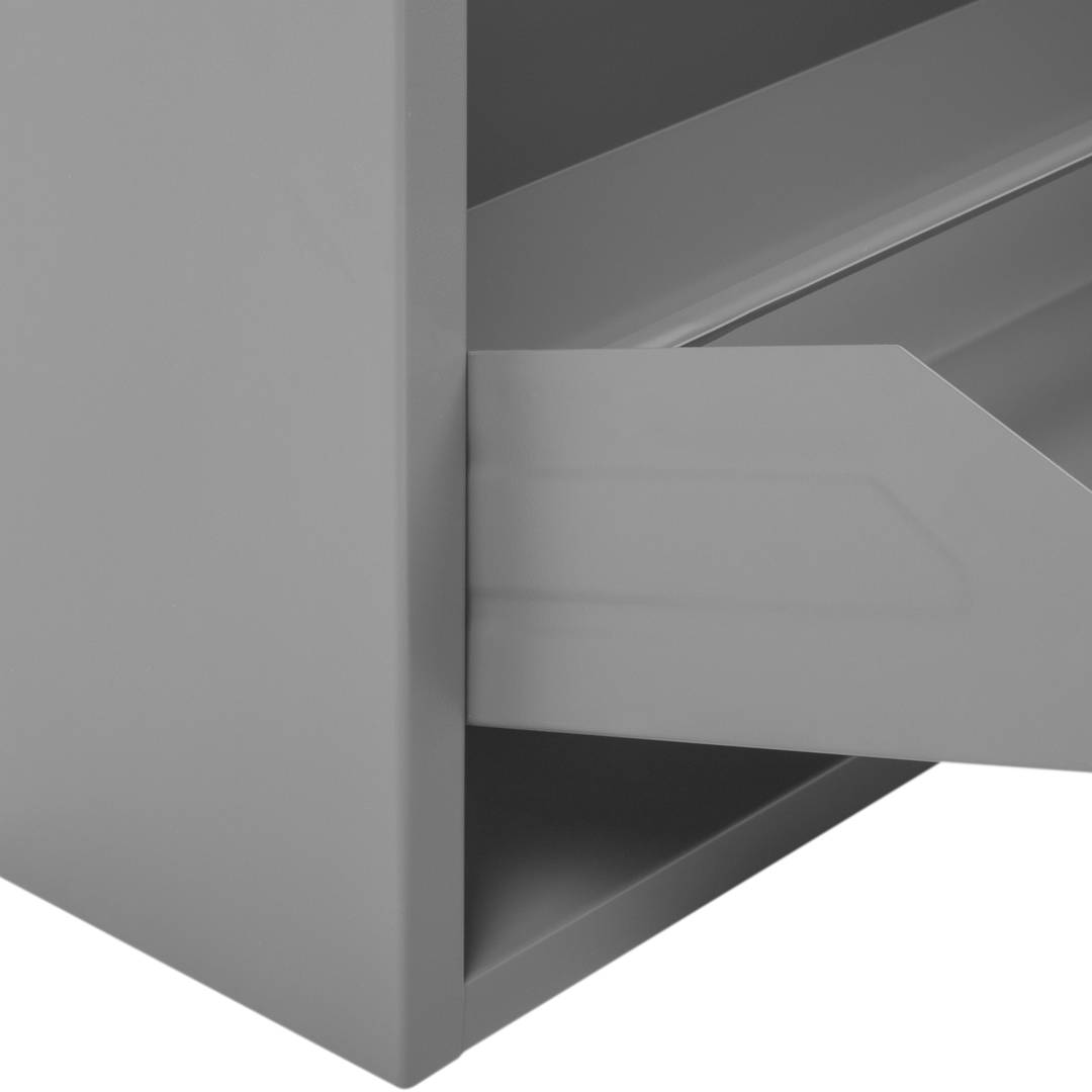 Zapatero metálico con 2 compartimentos gris oscuro