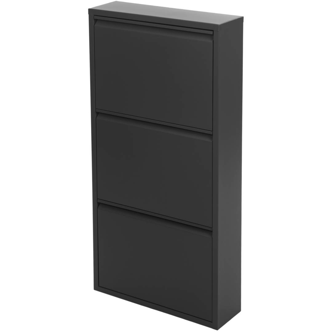 Sapateira metálica com 3 compartimentos pretos