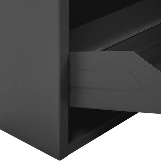 Sapateira metálica com 3 compartimentos pretos