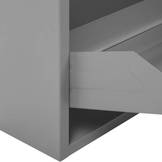 Zapatero metálico con 3 compartimentos gris oscuro