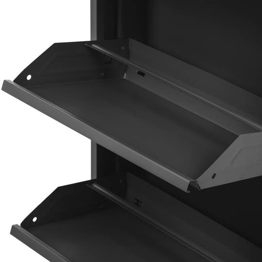 Metalowy stojak na buty z 4 czarnymi przegrodami