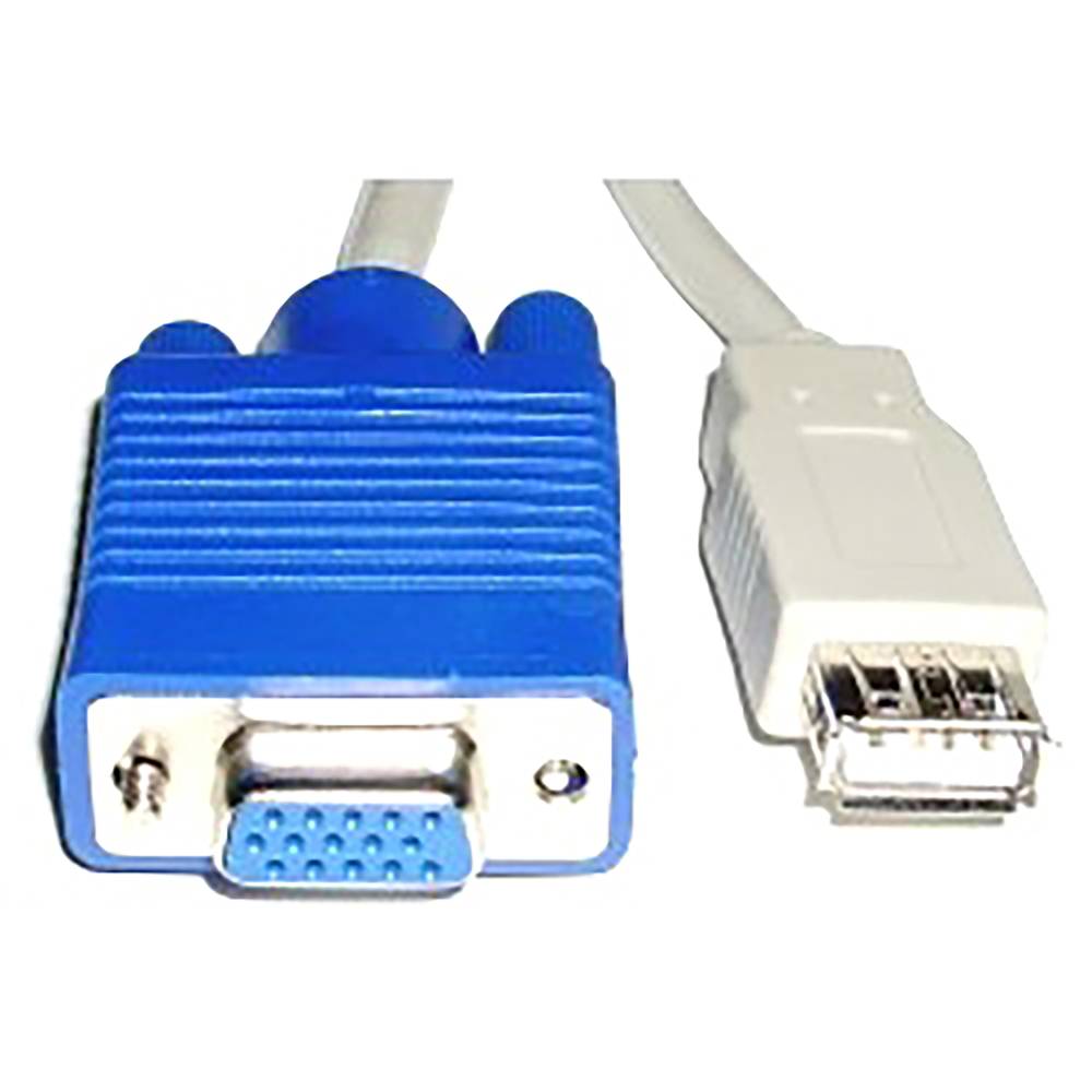 Cable VGA/USB 1.8m (USB-AM/HD15H + HD15M + USB-AH)
