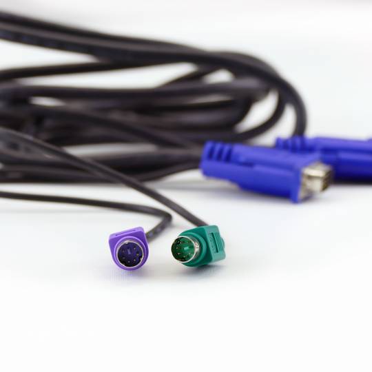 Cable especial commutador KVM VGA PS2 tipus HD15 MiniDIN 5m