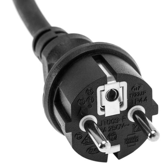 Elektrische kabelverlenging schuko mannelijk naar vrouwelijk 2 m zwart IP44