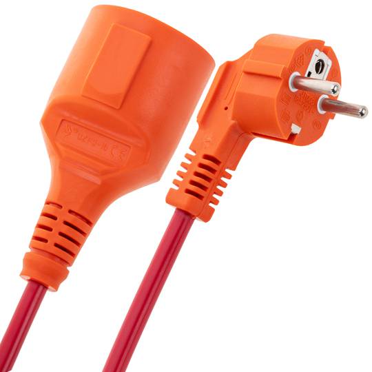 Netzkabel Elektrokabel Extender Schuko männlich zu weiblich 3 m rot