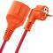 Netzkabel Elektrokabel Extender Schuko männlich zu weiblich 3 m rot