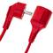 Extensor de cabo elétrico schuko macho para fêmea 5 m vermelho