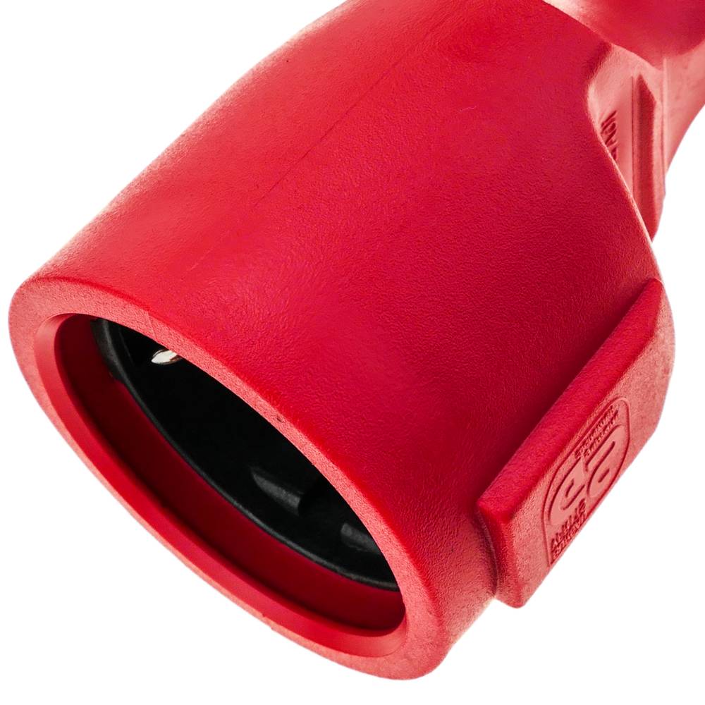 Extensor de cabo elétrico schuko macho para fêmea 5 m vermelho