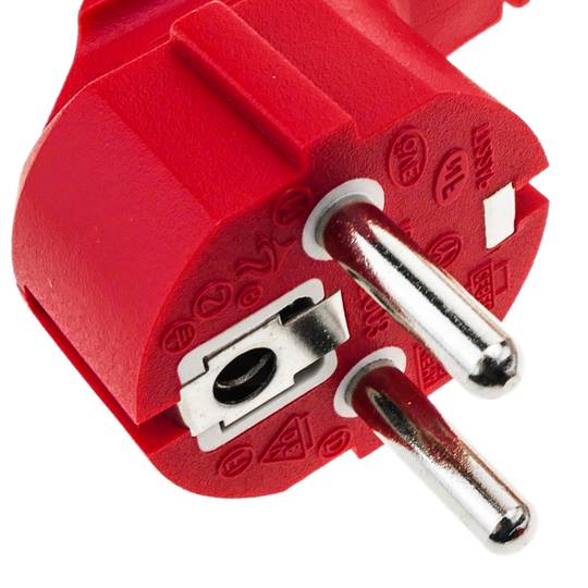 Extensor de cabo elétrico schuko macho para fêmea 5 m vermelho