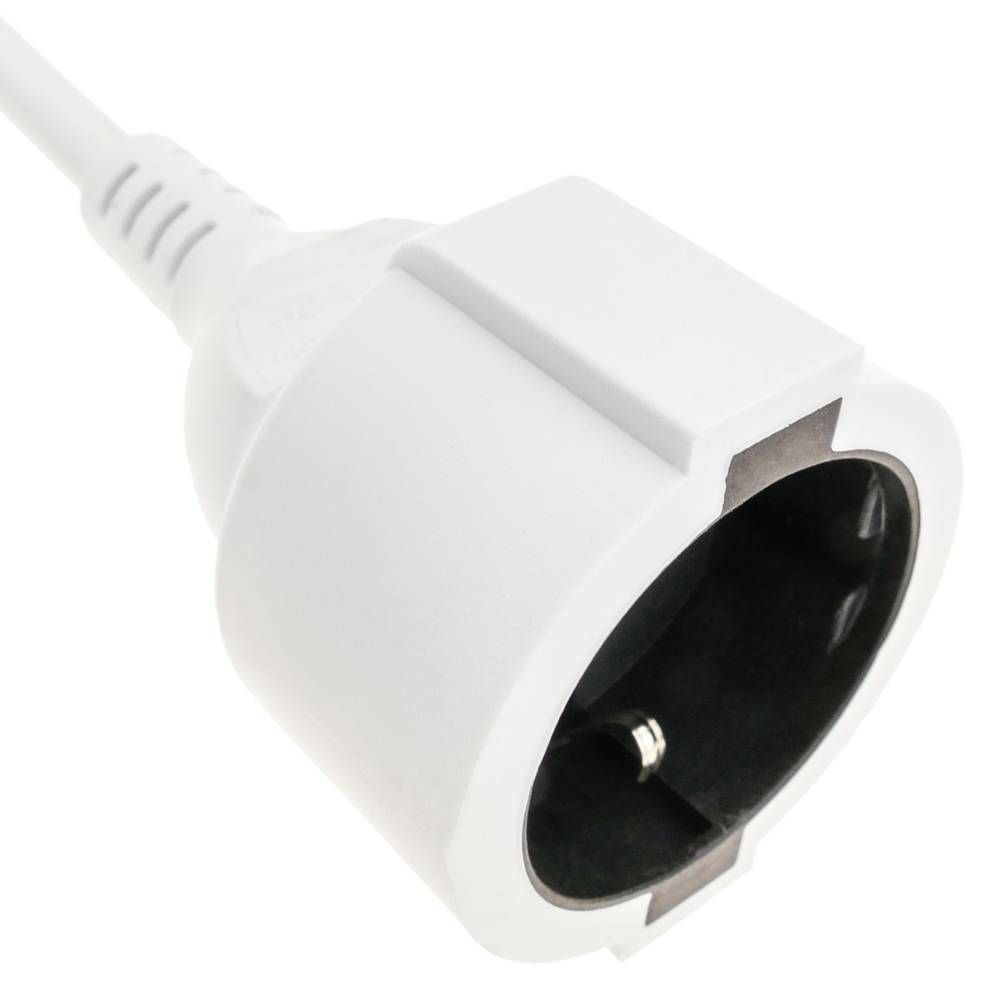 Prolunga cavo elettrico schuko maschio a femmina 2 m bianco