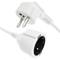 Perllongador de cable elèctric schuko mascle a femella de 5 m blanc