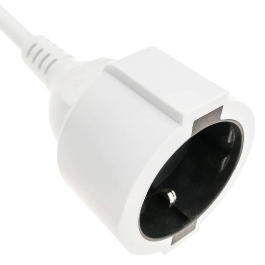 Perllongador de cable elèctric schuko mascle a femella de 5 m blanc