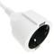 Perllongador de cable elèctric schuko mascle a femella de 5 m blanc