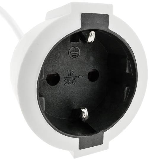 Electric cable extender schuko male to female 15 m white