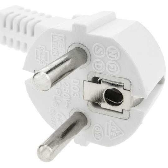 Electric cable extender schuko male to female 15 m white