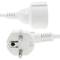Electric cable extender schuko male to female 15 m white
