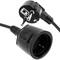 Kabel Winkelmesser elektrisch Schuko männlich zu weiblich von 2 m schwarz
