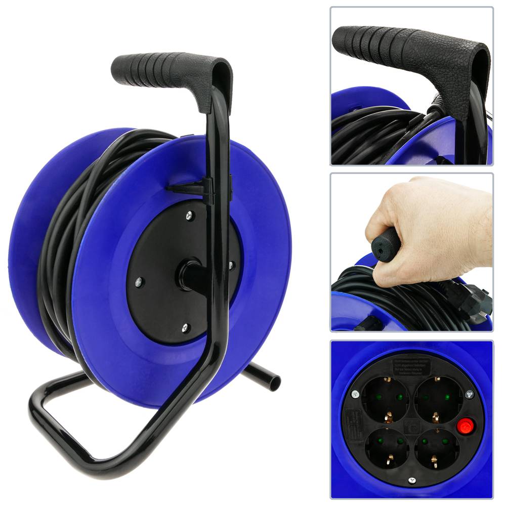 Cabo eléctrico bobinas 4 schuko de 15 m