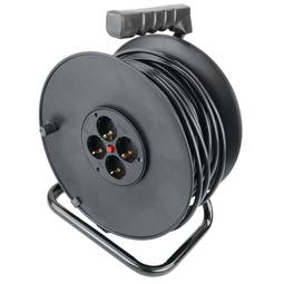 Extension cable reel with thermal protector of 4 Schuko 5m red - Cablematic