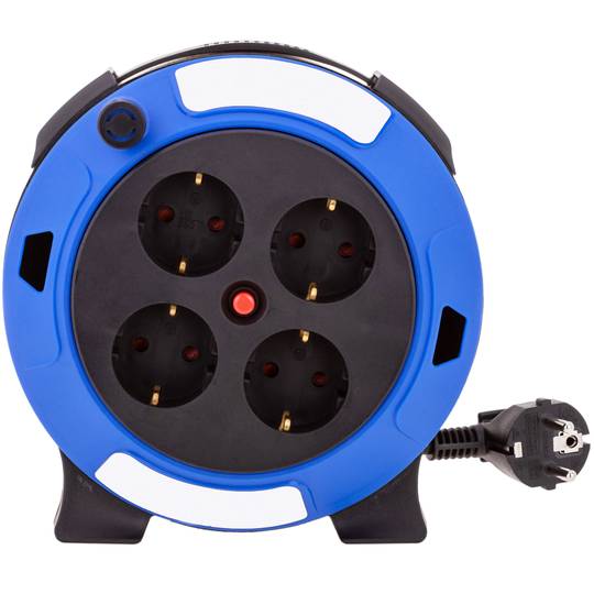 Enrouleur de câble d'extension avec protection thermique de 4 Schuko 5m