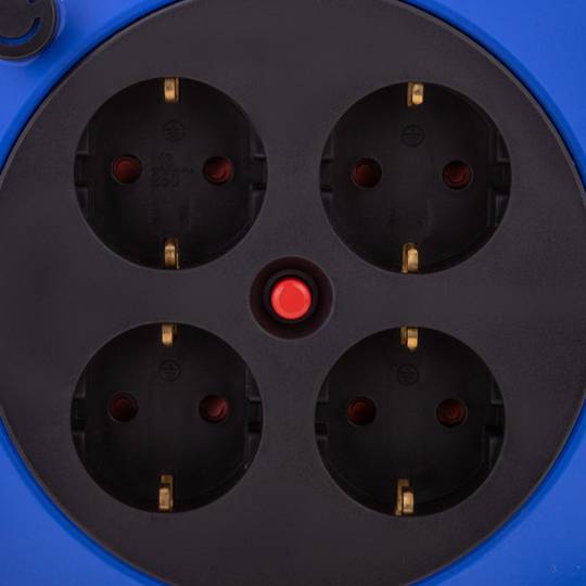 Enrouleur de câble d'extension avec protection thermique de 4 Schuko 5m