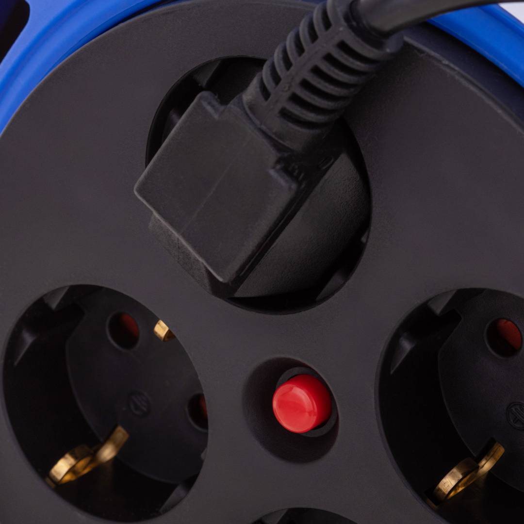 Enrouleur de câble d'extension avec protection thermique de 4 Schuko 5m