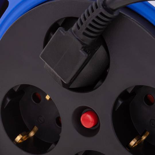 Enrouleur de câble d'extension avec protection thermique de 4 Schuko 5m