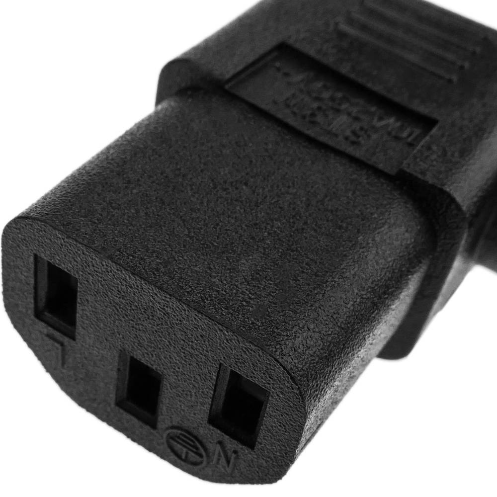 Cable de alimentación eléctrico IEC-60320 C13 acodado a schuko macho de 3 m