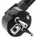 Cable de alimentación eléctrico IEC-60320 C13 acodado a schuko macho de 3 m