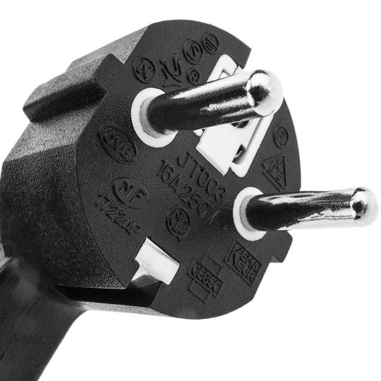 Cavo di alimentazione elettrica IEC-60320 C13 angolato a schuko maschio 5 m