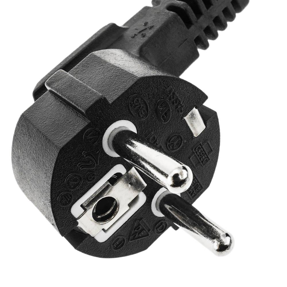 Cavo di alimentazione elettrica IEC-60320 C13 angolato a schuko maschio 5 m