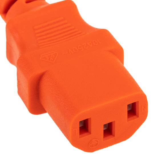 Cable elèctric d'alimentació IEC60320 C13 a C14 de color vermell de 1.8m