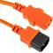 Cabo de alimentação IEC60320 C13 a C14 laranja 3m
