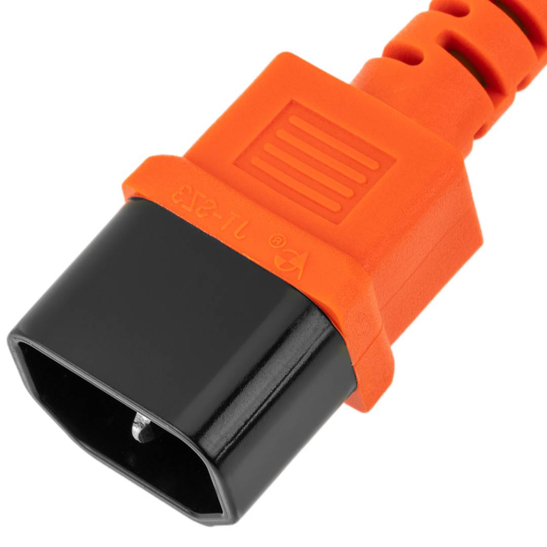Cabo de alimentação IEC60320 C13 a C14 laranja 3m
