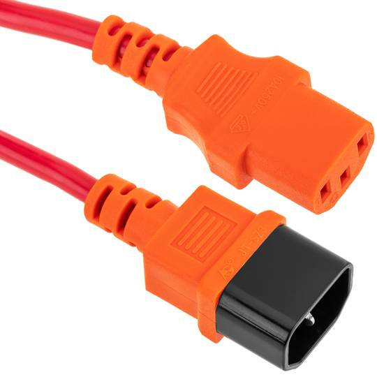 Câble d'alimentation IEC60320 C13 à C14 rouge 5m
