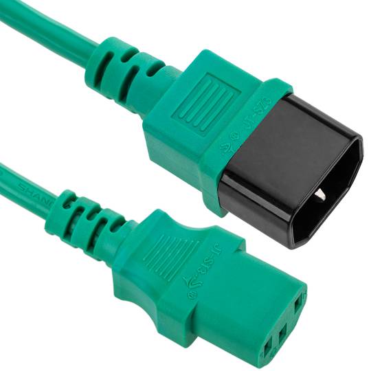 Stroomkabel IEC60320 C13 tot C14 groen 1,8 m