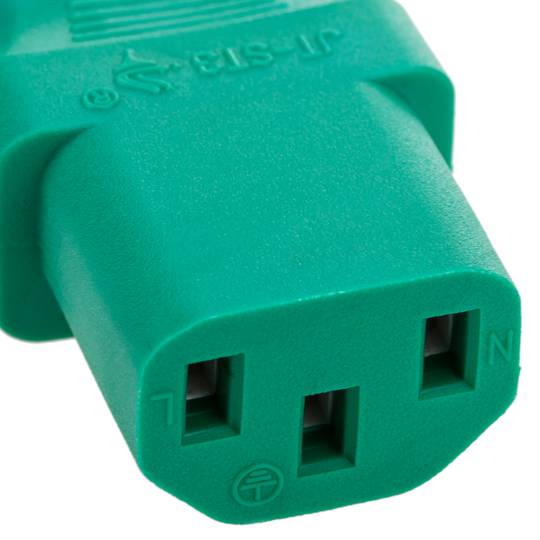Stroomkabel IEC60320 C13 tot C14 groen 3m