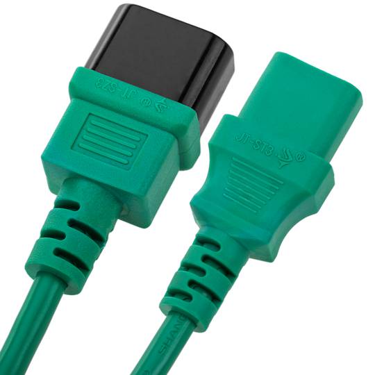 Stroomkabel IEC60320 C13 tot C14 groen 3m