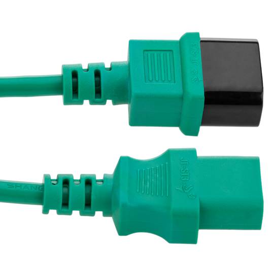Stroomkabel IEC60320 C13 tot C14 groen 3m