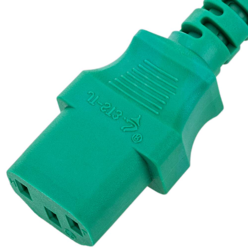 Stroomkabel IEC60320 C13 tot C14 groen 3m