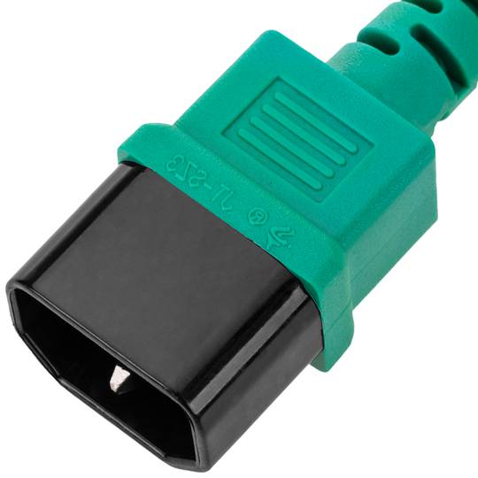 Stroomkabel IEC60320 C13 tot C14 groen 3m