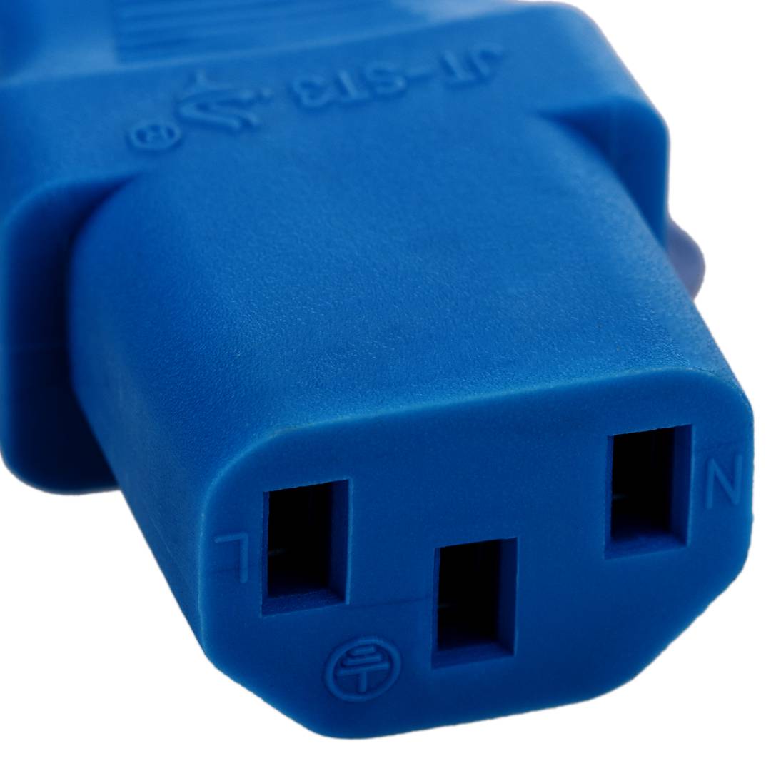Cabo elétrico IEC60320 C13 a C14 azul 3m