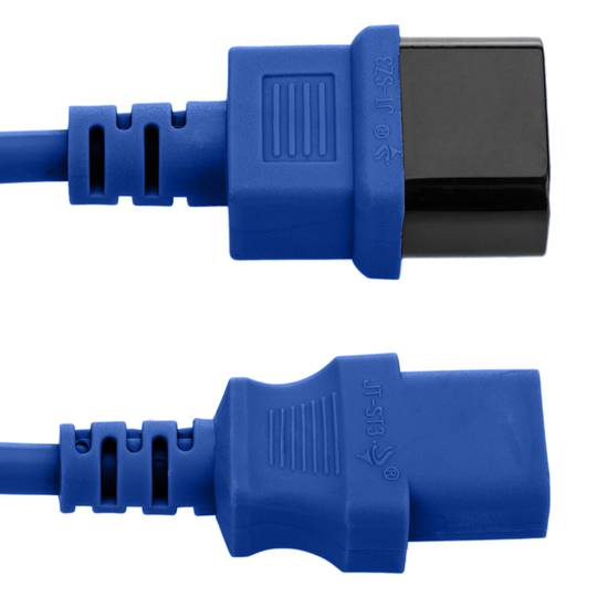 Cabo elétrico IEC60320 C13 a C14 azul 3m