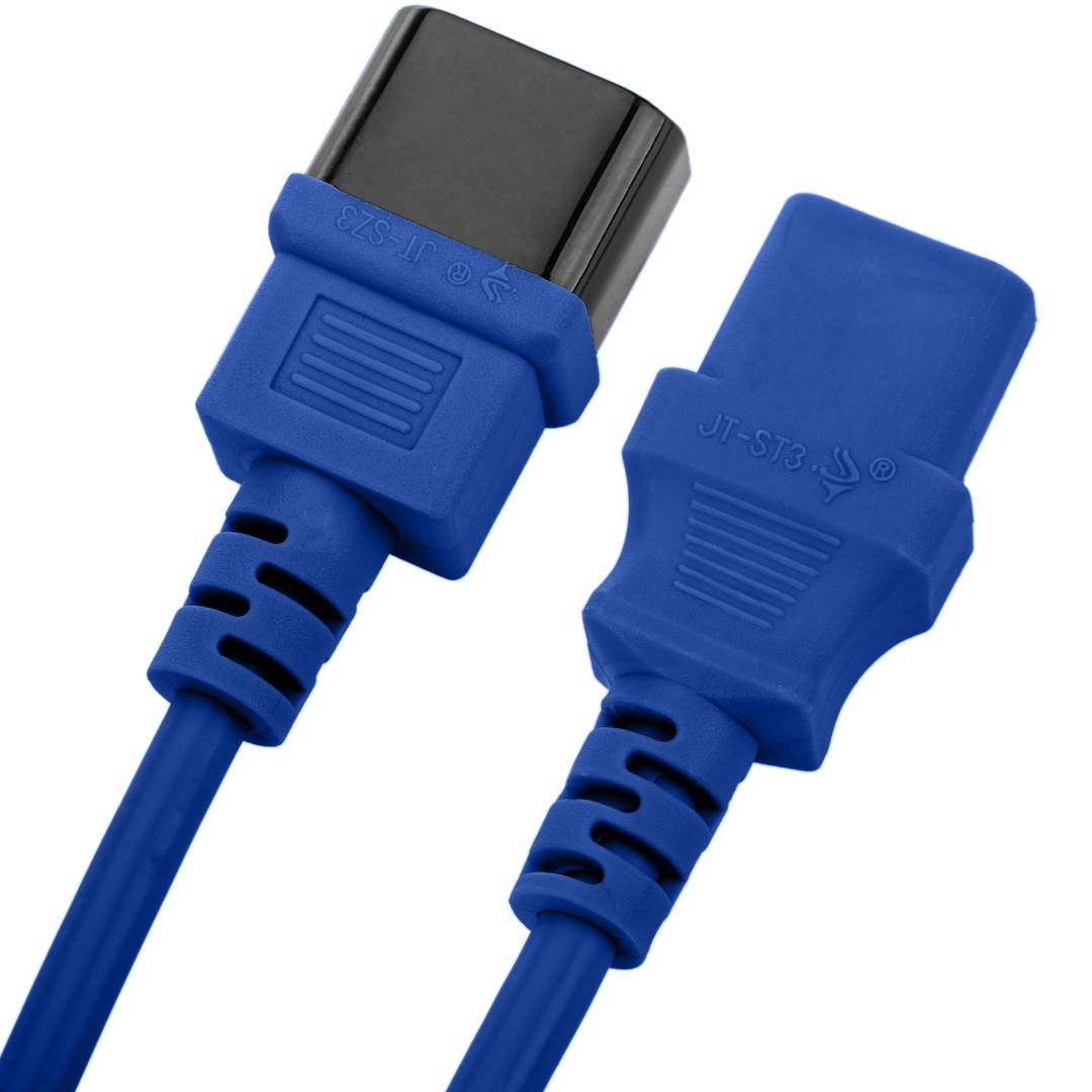 Cabo elétrico IEC60320 C13 a C14 azul 3m