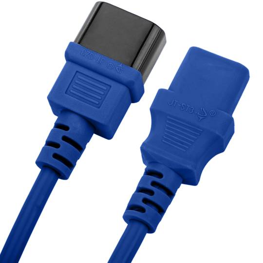 Cabo elétrico IEC60320 C13 a C14 azul 3m