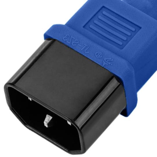 Cabo elétrico IEC60320 C13 a C14 azul 3m