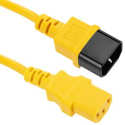 Elektrokabel IEC60320 C13 bis C14 gelb 1.8m