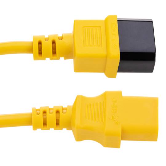Cable eléctrico de alimentación IEC60320 C13 a C14 de color amarillo de 1.8m